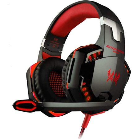 Gaming-headset med mikrofon Bass Stereo Surround – Röd
