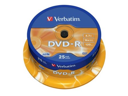 Verbatim DVD-R 4,7 GB, 16X spindel 25/fp - Lyreco - Datorprodukter - Lagring - DVD-skivor