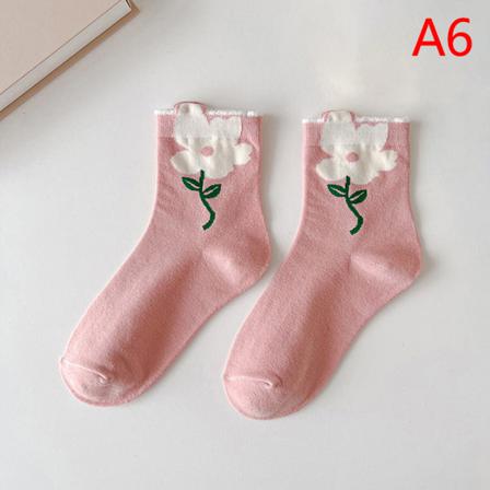 1 Pair Women Socks N Style Cartoon Flower Candy