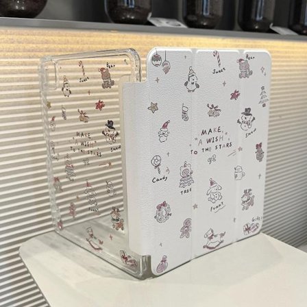 Fodral för iPad 11 2025/ 10 Julstjärna Önskan S chip tri fold magnetisk