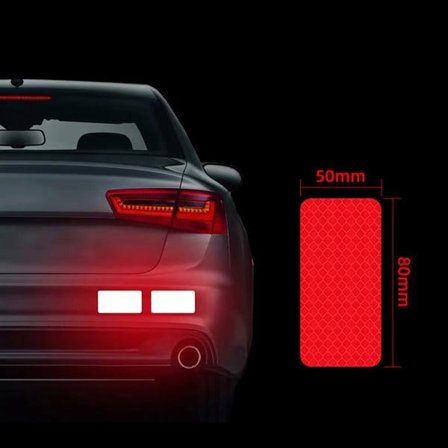 Selvklæbende magnettape med rød refleks 50x80mm 10-pak