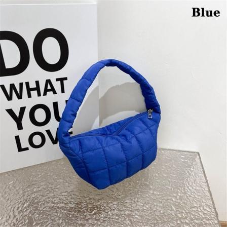 Ruudullinen Olkalaukut Puffy Käsilaukku SININEN blue