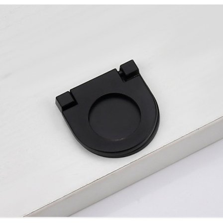 4 stk Usynlige Håndtak, Kjøkkenskapsknapp Skuff Dørhåndtak, Horisontal Kjøkkenskapsbeslag Skuffhåndtak (Svart, 3.5*3.4CM)