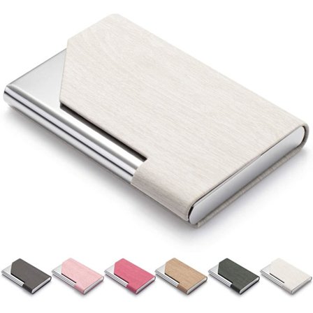 1 st Business Card Holder (Vit), Lyxig Mikrofiber Läderfodral