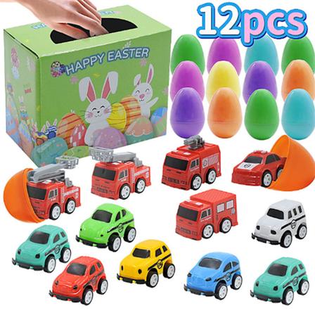 1 Sett Overraskelses Egg Forhåndssammensatt Mini Bil Lekebiler Barn Påske Eggjakt Påske