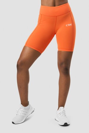 ICANIWILL - Scrunch V-shape pocket biker shorts Orange- Shorts - Dames - sportkleding van ICIW