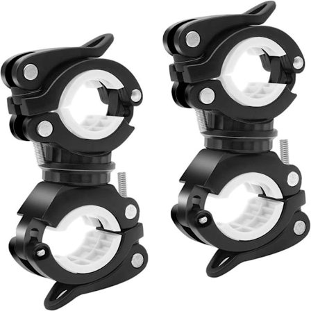 2 stk cykellygteholder klemme sort og hvid cykel lommelygte H