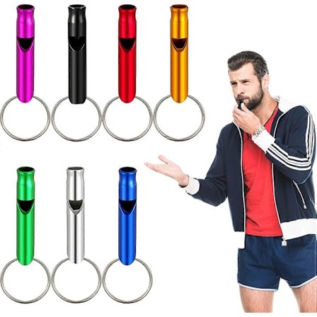 35 stk. Nødfløyte med nøkkelring, Aluminium Nødoverlevelsesfløyte for Camping Vandring Jakt Utendørssport, Høy lyd