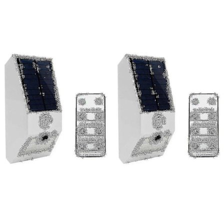 2x solcelledrevet alarmlys, solcelledrevet blinklys med bevegelsessensor solcelledrevet alarmlys, med fjernkontroll