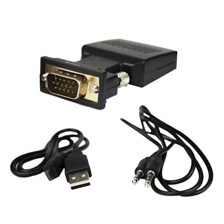 VGA til HDMI Adapter med 3.5mm jackstik
