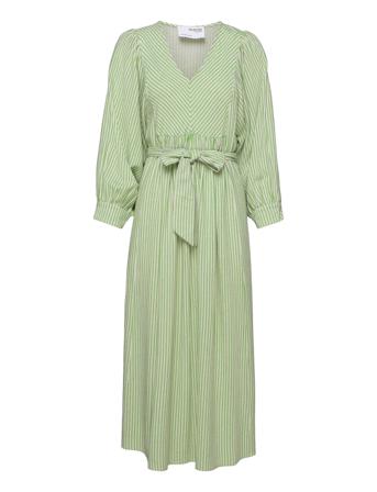 Slfgeillis 7/8 Midi Dress B Knelang Kjole Grønn Selected Femme