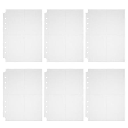 30 stk. 6-ringsbinders fotolommer 4-lomme fotoside arkivfotohylstre Hvid 14,5X19,5CM White 14.5X19.5CM