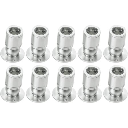 Mini LED-downlight 1w Mini infälld takspotlight med drivrutin 100-265v Ac, 10 st [energiklass A+] (silver, varmt ljus)