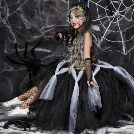 Halloween Spider Witch Kostym För Flickor Xxl