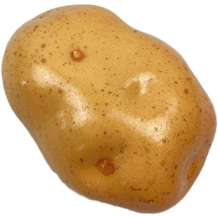 En konstgjord potatis som simulerar skumgrönsak