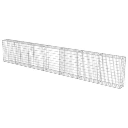 Vidaxl Gabionmur I Galvaniserat Stål 600x30x100 Cm Silver