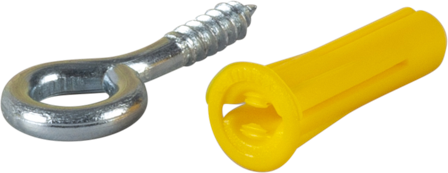 ESSVE 511130 Skruekrok 50 mm, med plastplugg, 2-pakning, Innfesting