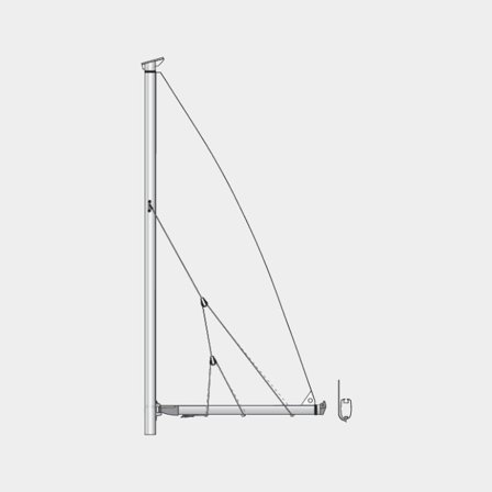 Lazy jacks / sistema lazyjack Seldén 3-Leg Lazy Jack, per profili boma 200/117 - 300/155, adatto per alberi fino a 20 metri