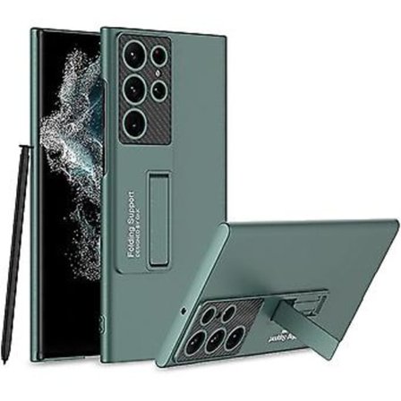 Etui Kompatibelt med Samsung Galaxy S23 Ultra/s23 Plus/s23, Hardt PC-skall med Sammenleggbart Stativ