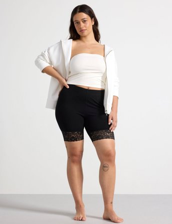 Lindex Leggings Sally Lace Short - Black - XS