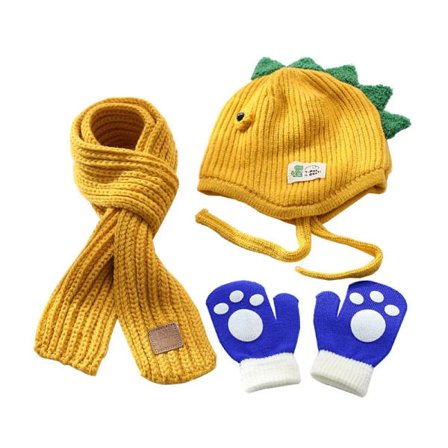 Mub- 2021 Tilpasset Høy Kvalitet 3 stk Sett Pels Skjerf Barne Vinterluer Og Hansker Og Skjerf