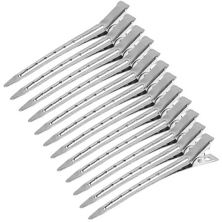 12 stk Duckbill Hårklemmer, Metall Alligator Curl Clips Seksjonsklemmer Gave