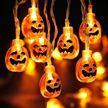 2 tilaa, 4,5 m Halloween Jack-o-lantern paristokäyttöinen lyhty f