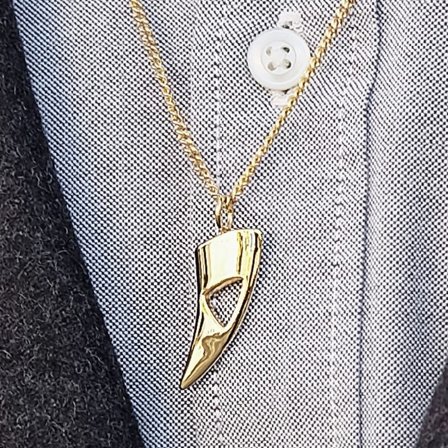 Gold-Tone Cutout Steel Iconic Necklace for Men - Steel necklaces