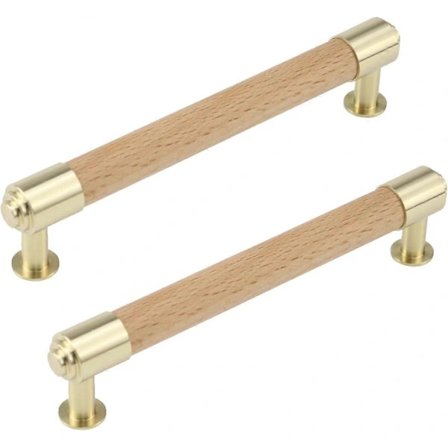 Savagrow 2 stk. Skab Træhåndtag Soveværelse Dørhåndtag 128mm Hulafstand med