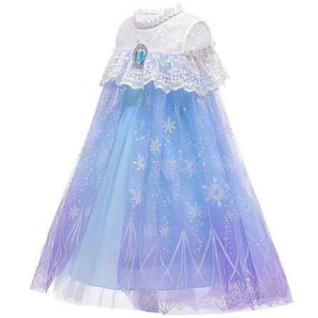 4-8 år Barn Flickor Frozen Elsa Cosplay Party Princess Dress