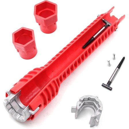 5 in 1 Hana-avain - Hana-avain ahtaisiin tiloihin - Monitoiminen hylsyavainsarja pesualtaan asennukseen, keittiön/kylpyhuoneen putkitöihin - 