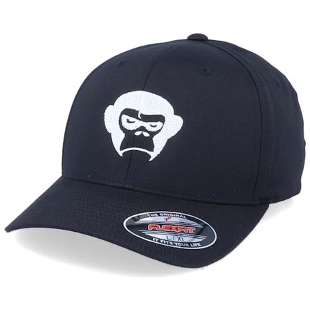 Iconic - Black - flexfit - Cap - Grumpy Monkey Black Flexfit - Hatstore