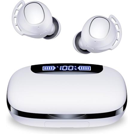 Bluetooth-kuulokkeet Langattomat nappikuulokkeet 120 tunnin toistoaika IPX7-vedenpitävät kuulokkeet Digitaalinen virranäyttö Kuulokkeet latauksella