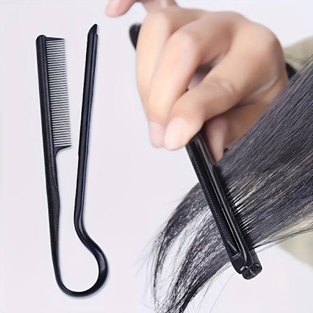 Profesjonell V-formet hårkam - et uformelt plastverktøy for styling og trimming av hår, brukt til hårdesign.