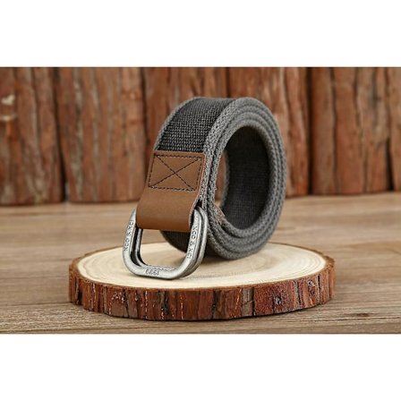 3,8 cm Nyt Simpelt Dobbelt Ring Legeringsspænde Vævet Lærred Bomuld Herrebælte Retro Afslappet Dekorativt Bælte Til Mænd