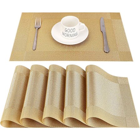 Placeringsmåtter Pvc Skridsikker Vaskbar Varmebestandig Rektangulær Vinyl Placeringsmåtte Til Restaurant