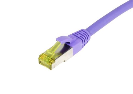 SYNERGY Patchkabel RJ45, CAT6A 500Mhz, 0,5m, lila, S-STP(S/FTP), TPE/LSZH(Ultraflex), AWG26, mit CAT7 Rohkabel, Synergy 21
