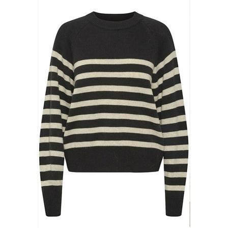 Part Two, Round-neck Knitwear Grijs, Dames, Maat:S,Polyamide,streep