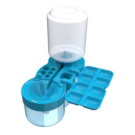 Maalinsiveltimen pesuri Maalinsivellin ja maalinpesuri Purista ja valuta Automaattinen veden täyttö Siveltimen puhdistaja Sininen