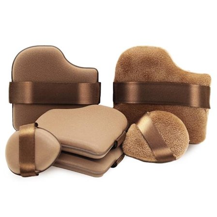 Foundation Svampe, 6-delt Sæt med Firkantede og Trekantede Makeup Applikatorer, Bløde Pudderpuffer til Flydende og Fast Makeup (Chokolade)