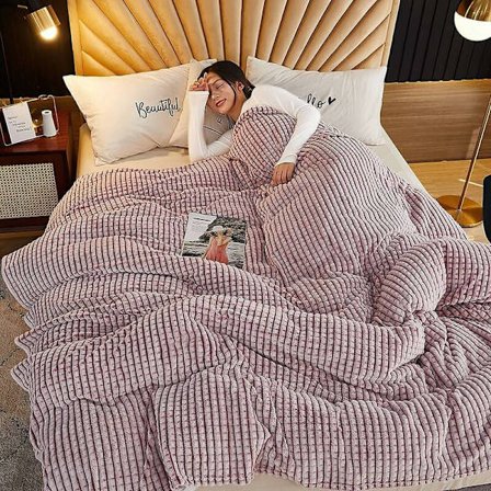 Erittäin ruudullinen viltti, ruudullinen fleece-viltti (vaaleanpunainen ja valkoinen, 120x200cm) KLB