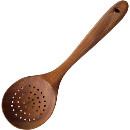 Suppeske i træ, non-stick skimmer i træ, skimmer i træ, med skridsikkert håndtag, til suppeske, suppesi af teaktræ