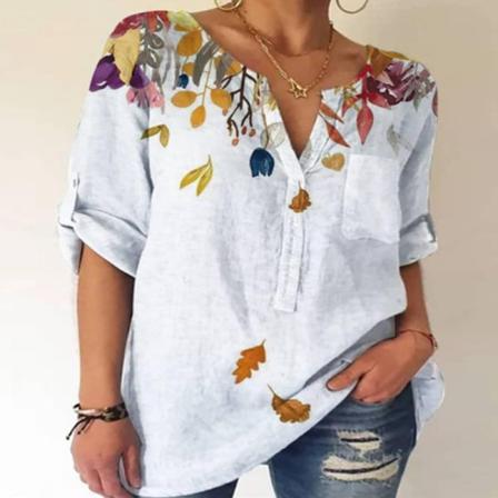 T-shirt Med Tröja Med Print För Kvinnor