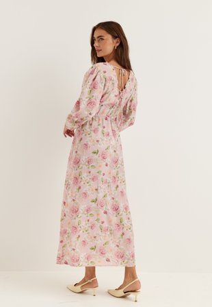 BUBBLEROOM - Flowy Maxi Dress - Pink/Floral