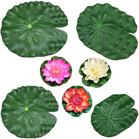 Simuleret Vandlilje 15 Stykker Simuleret Lotus Blad Simuleret Lotus Blomst Flydende Lotus Blomst Flydende Vandlilje Flydende Lotus Blomst Kunstig