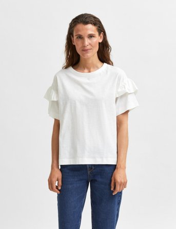 Selected Slfrylie Ss Florence Tee M Noos - White - M