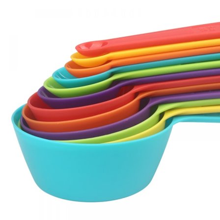Kjøkkenfarge Plast Graduert Bakekopp Måleskje 12 Delers Sett, Dedikert Til Kjøkkenmatlaging Og Baking