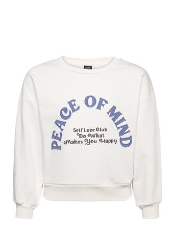 Nlfheace Ls Short Sweat Tops Sweat-shirts & Hoodies Sweat-shirts White LMTD