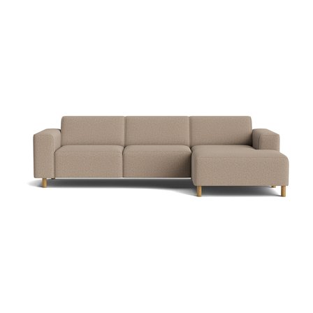 Seam chaiselong sofa, højrevendt - Montreal Mørk Beige - 280x150x78 - Sofa, chaiselong