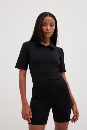 Stephsa x NA-KD Combinaison zippée - Vêtements de sport - Noir - Medium